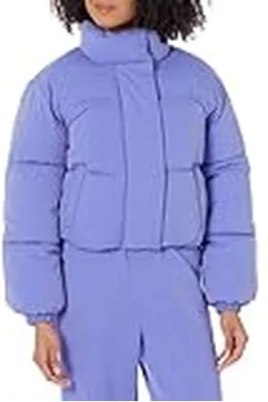Amazon Dames Crop Puffer Jacket (verkrijgbaar in grote maten), paarsblauw, L