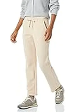 Amazon Fleece joggingbroek met rechte pijpen voor dames (verkrijgbaar in grote maten), lichtbeige, XS
