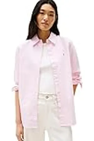 Tommy Hilfiger Dames OXFORD RELAXED FIT OVERHEMD WW0WW46111, roze, 32, Roze (Classic Ithaca Stp/Mid Roze), 58