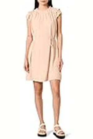 Amazon Dames Relaxed Fit Lichtgewicht Georgette Split Neck Flutter Sleeve Shift Jurk, Blush, XXL