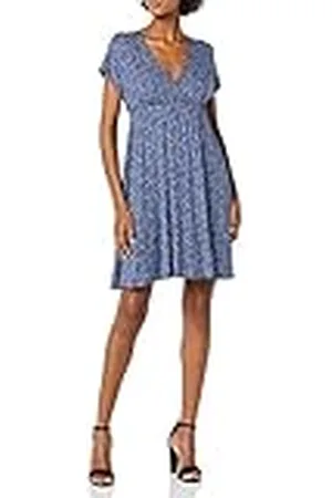 Amazon Surplice jurk voor dames (verkrijgbaar in grote maten), marine dierenprint, M
