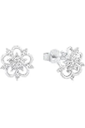 Amor Oorbellen 925 Sterling Zilveren Dames Oorbellen, Met Zirkonia Synth., 0,9 cm, , Bloem, Wordt Geleverd In Sieraden Geschenkverpakking, 2012820