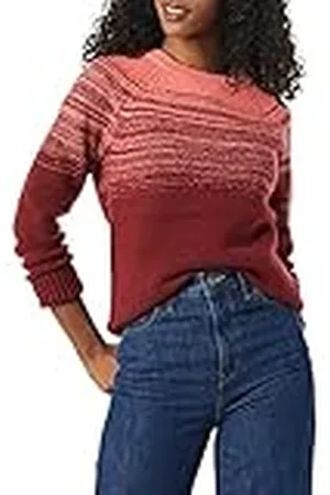 Amazon Dames Soft-Touch Crewneck Novelty Jumper, Bordeaux Koraalroze Ombre, XS