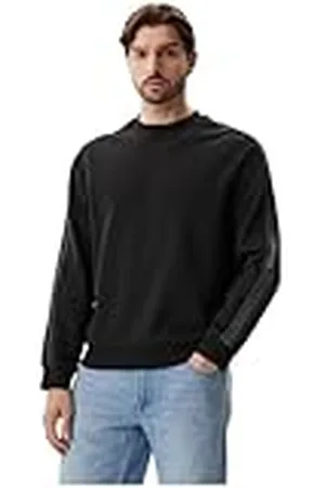 Calvin Klein CK JEANS Heren LOGO TAPE CREW NECK J30J327230, zwart (Ck Black), XXL, , XXL