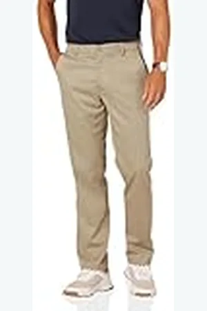 Amazon Golfbroek voor heren, straight fit, stretch, kaki bruin, 34W/28L