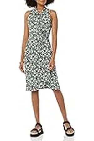 Amazon Dames mouwloze crossover twist hals faux wrap jurk, , XXL