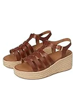 FitFlop Dames PLATFFORMS ESPADR. lederen visser wig sandalen, , 8 UK, , 42 EU