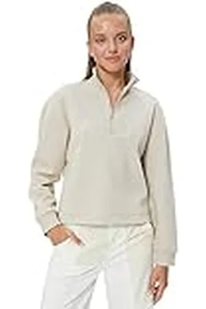 Koton Dames Half Zipper Relax Fit High Neck Textured Sweatshirt, , L