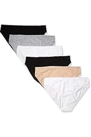 Amazon Plus-size 6-pack Hi-cut Katoen Stretch Bikini Panty Ondergoed, Neutraal assortiment, 1X