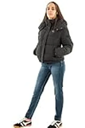 Calvin Klein Jeans Dames MATTE MONOLOGO ND SHORT PUFFER J20J224119, Puffer Jacket, Zwart, XS, , XS