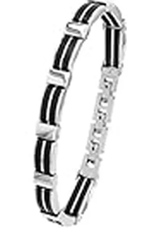 Amor Armband roestvrij staal rubber heren armband, 20 + 2 cm, zilver, wordt geleverd in een sieradendoosje, 9342433, 20+2 cm, Altijd groen, Geen edelsteen