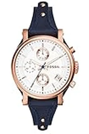 Fossil Origineel vriend Chronograph Navy Leather Watch