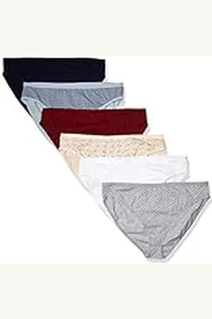 Amazon Plus-size 6-pack Hi-cut katoen Stretch Bikini Panty Ondergoed, Warm/Cool Prints Update, 3X