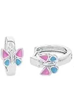 Amor Creoles 925 Sterling Zilveren Meisjes Kinderoorbellen, 1,2 cm, , Vlinder, Wordt Geleverd In Sieradendoosje, 9209750