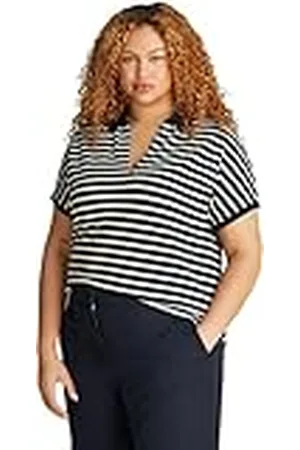 Tommy Hilfiger Dames CRV LYOCELL OPEN-NK POLO SS WW0WW46074, blauw, 54, , 54