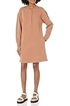 Amazon Gebreide Henley Sweatshirtjurk voor dames (verkrijgbaar in grote maten), , XS