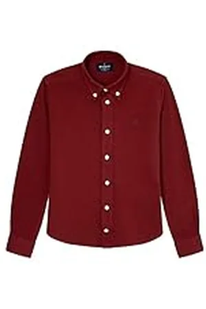 Hackett Jongens Garment Dyed Pique Shirt, , 24 Maaden