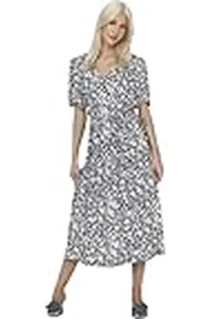 ONLY Dames Jurk Midi Loose Fit Zomerjurk V-hals Strik Detail, Colour: , Size:L