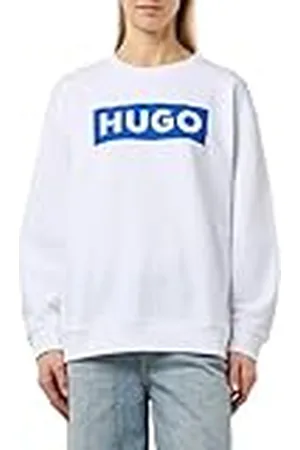 HUGO BOSS Dames Classic Crew_B Jersey, wit 100, L, WIT 100, L