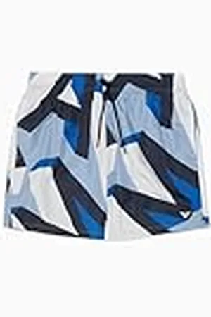 Emporio Armani Man Macro Lettering Mid Boxer Blauw L, , L