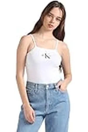Calvin Klein Jeans Dames Monologo Strappy Body Andere Gebreide Tops, , XXL