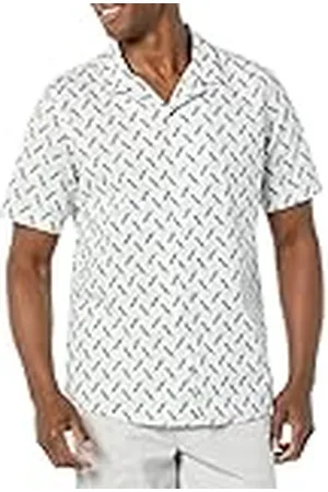 Amazon Heren standaard fit vakantie shirt, lichtblauw vogel print, XXL