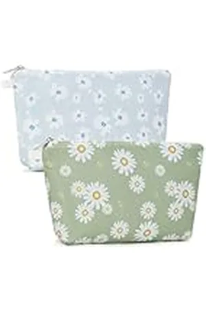 MISS LULÙ Toilettas voor dames, waterdicht, met bloemenpatroon, compacte make-uptas, ideaal voor reizen en dagelijks gebruik, , Minimalistisch