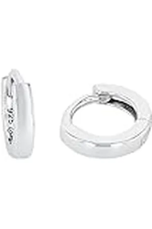 Amor Creoles 925 Sterling Zilveren Unisex Dames Gents Oorbellen, 1 cm, , Wordt Geleverd In Sieraden Geschenkverpakking, 9774098