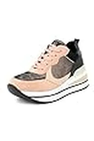 QUEEN HELENA Hoge gymschoenen met wighak, vetersluiting, platform, casual, veters, comfortabel, plateau, dames X27-52, , 37 EU