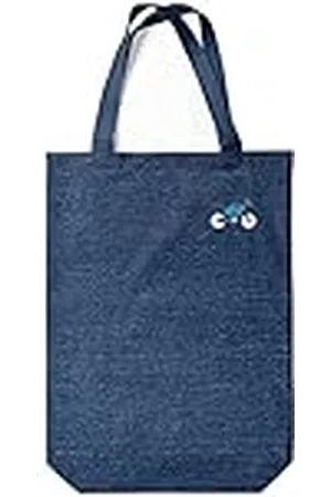 Green Fish Denim-draagtas, bedrukt, boodschappentas, machinewasbaar, opvouwbaar, handtas van jeans met handgrepen, 22 x 26 cm, , Eén maat, modern