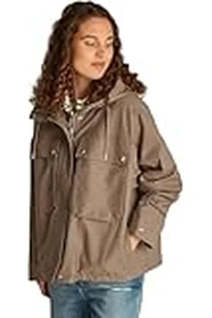 Tommy Hilfiger Dames KATOEN NYLON KORTE PARKA WW0WW44421, bruin, 34, , 60