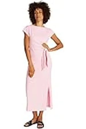 Tommy Hilfiger Dames KNOT BOAT-NK MIDI JURK WW0WW45159, Roze, XXXL, , 3XL