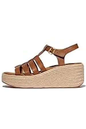 FitFlop Dames PLATFFORMS ESPADR. lederen visser wig sandalen, , 6.5 UK, , 40 EU