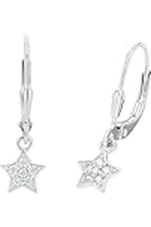 Amor Oorbellen 925 Sterling Meisjes Oorsieraden, Met Zirkonia Synth., 2,3 cm, , Ster, Wordt Geleverd In Sieraden Geschenkverpakking, 2021265