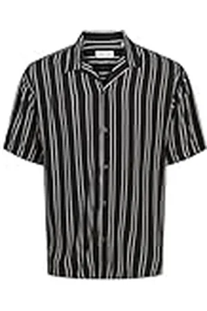 JACK & JONES JJEJEFF Stripe Resort Shirt SS SN PLS, , 6XL