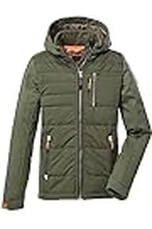 Killtec Jongens Hybride jack/outdoorjack met capuchon KOW 132 BYS JCKT, dark olive, 164, 39874-000