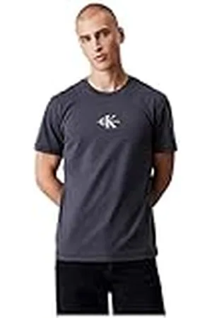 Calvin Klein Jeans Heren MONOLOGO TEE J30J325649 S/S T-shirt, zwart (Ebony), 3XL, , 3XL grote maten