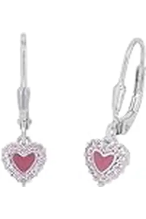 Prinzessin Lillifee Ohrhänger 925 Sterling Silber Mädchen Kinder Ohrschmuck, mit Zirkonia synth., 2,1 cm, Silber, Herz, Kommt in Schmuck Geschenk Box, 2036257