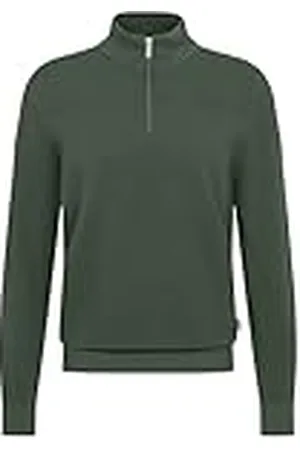 Bugatti Gebreide trui voor heren, opstaande kraag, korte ritssluiting, basic, , 3XL