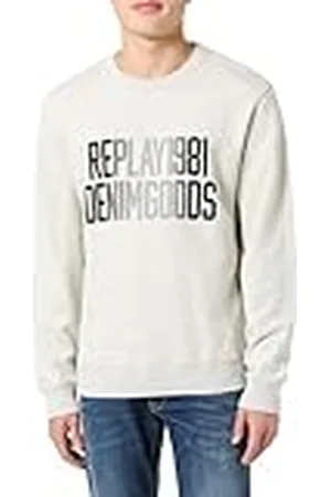 Replay Heren regular fit sweatshirt van katoen, , XS