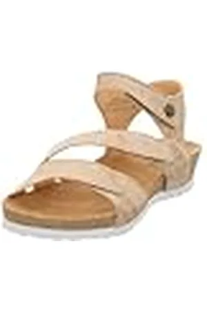 Think! Dames DUMIA chromfrei gegerbte nachhaltige Sandale, LINEN 4020