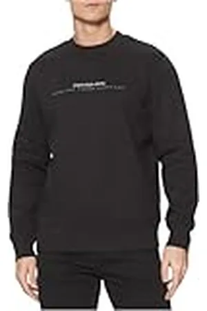 Calvin Klein Jeans Heren MINIMAL LOGO CREW NECK J30J327119 Pullover Sweatshirt, Zwart (Ck Black), S, , S