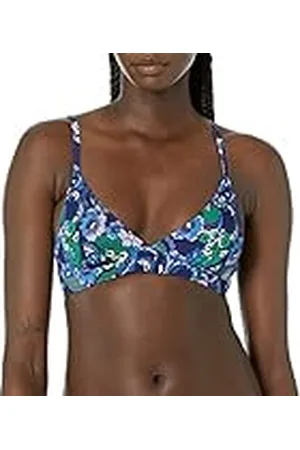 Amazon Klassieke bikini met lichte ondersteuning voor dames, donkerblauwe paisley, L