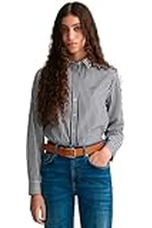 GANT Dames REG POPLIN Stripe Shirt Klassiek shirt, Klassiek Blauw, Standaard, , 42