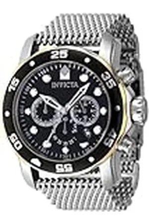 Invicta Pro Diver 48073 Heren Horloge - Waterdicht - Analoog - Quartz Uurwerk - Roestvrij Staal met zwarte Wijzerplaat - 48mm