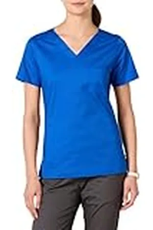 Amazon Dames Classic Fit V-hals korte mouw scrub top (verkrijgbaar in grote maten), , XXL
