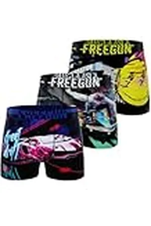 Freegun Boxershorts voor kinderen, sport, boxershort voor jongens, neon, bewegingsvrijheid en kreukvrij (3 stuks), , 12-14 Jaren