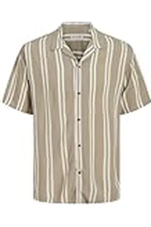 JACK & JONES JJEJEFF Stripe Resort Shirt SS SN PLS, , 4XL