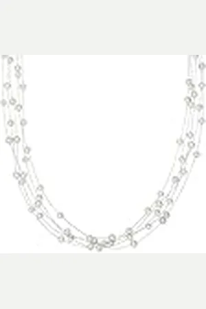 Valero Pearls Dames Ketting van zoetwaterkweekParels in ca. 4 mm ovaal wit 925 Sterling 43 cm