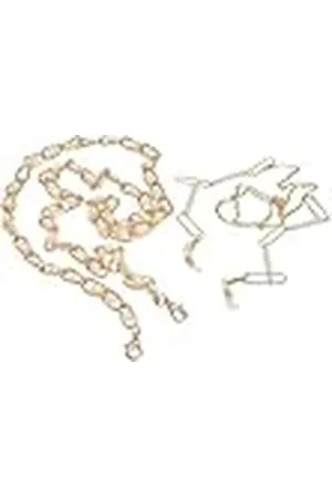 Urban classics Unisex halsketting multifunctionele ketting met parels 2-pack, modesieraad kettingen voor mannen en vrouwen, verkrijgbaar in of zilver, lengte 72 cm, Eén maat, Metaal, Geen edelsteen